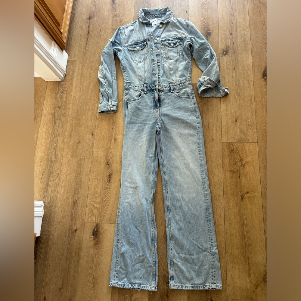 Zara - Long sleeve Jumpsuit - Flare - Xsmall - Denim - NWOT